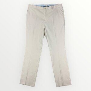 PETER MILLAR EB77 Mens Golf Performance Cream Business Casual Flat Front Pants